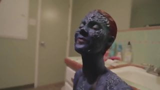 Mystique Cosplayer Gives Blowjob