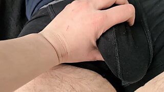 I love squeezing his dick in the morning