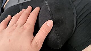 I love touching his underwear in the morning