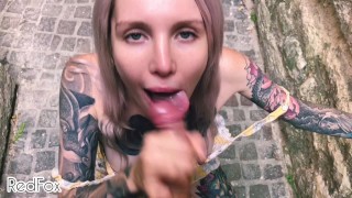 Public and sloppy POV BJ on a Paris street from a beautiful blonde – RedFox