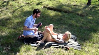 Fan request! Outdoor nude, fucking, pussylicking, cumshot in the forest
